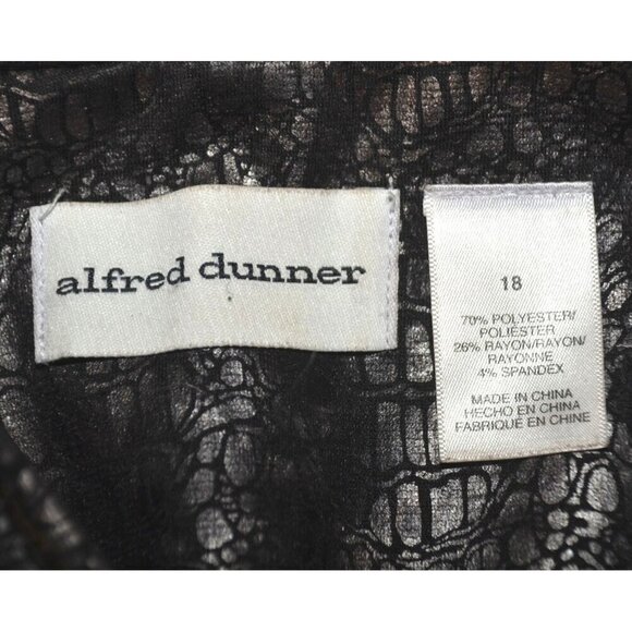 Alfred Dunner Silver Metallic Croc Print Faux Leather Full Front Zip Up Jacket S - Picture 10 of 11
